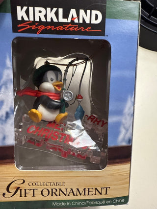Vintage penguin fishing ornament RCD|139244