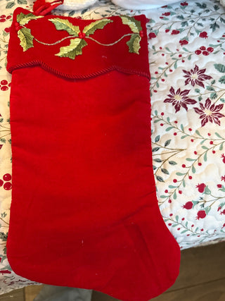 Vintage velvet red stocking RCD|139248