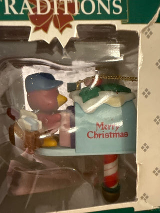 Vintage collectible ornament red bird mail carrier RCD|139341