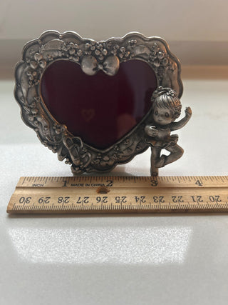 Vintage Heart Shaped Photo frame w Ballet dancer Motif-RSV|141485