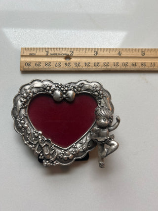 Vintage Heart Shaped Photo frame w Ballet dancer Motif-RSV|141486