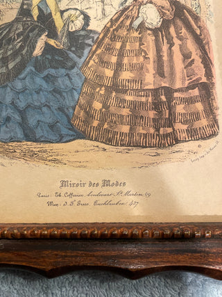 Vintage Miroir des Modes Victorian Fashion Print Pie Crust Frame RSV|142759