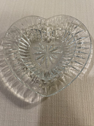 Vintage Mikasa Desire Heart Shaped Plate Glass Crystal  dish RSV|143477