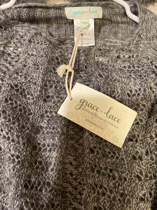 Lace and Grace  gray sweater s/m RSV|145342