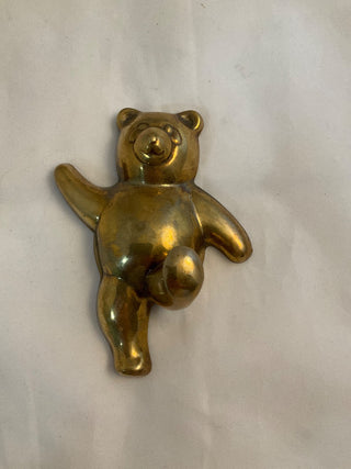 Vintage brass bear wall hook|146529