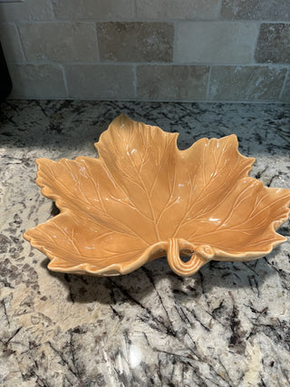 Large Ceramic 12” Fall Leaf Bowl (Golden Color) RCD|109141