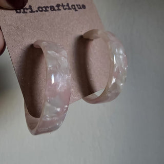 50% OFF - bri.craftique - Blush Pink  Lucite Hoop Earrings