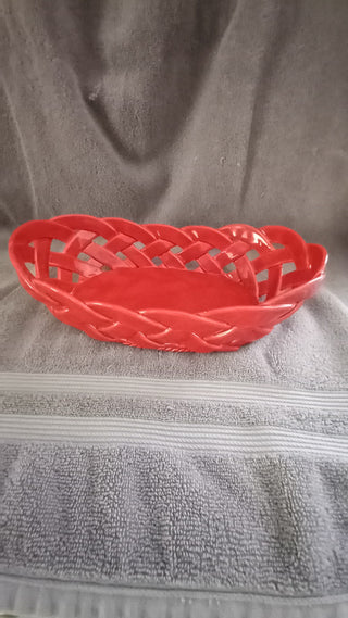 SZ Red Woven Ceramic Bread Basket RCD