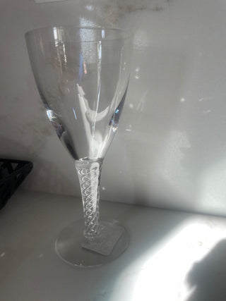 Vtg.Stuart Ariel Fine Crystal Wine Glass, Airtwist Steam, 6,5"-RSV