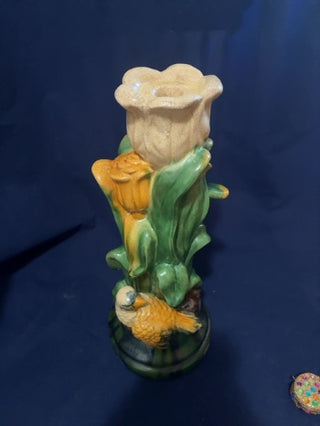 Vintage tulip with a bird candle holder