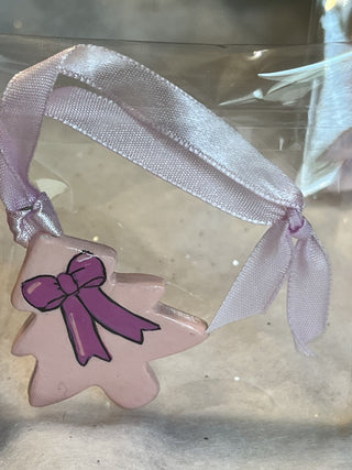 Handcrafted Clay Sm Pink Tree Ornament | Gift Tag|129810