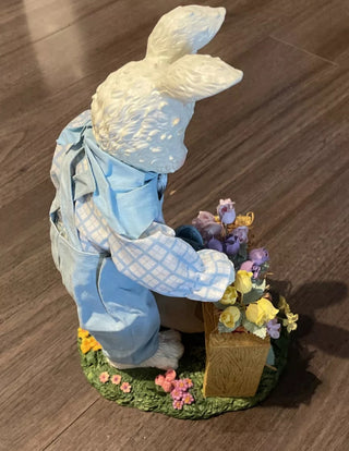 Vintage Fabric Mache Spring Garden Easter Bunny VV MTS