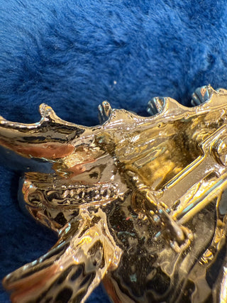 Vtg Gerry's signed Christmas Holiday Tree w Red & Green Gold Tone brooch|139058