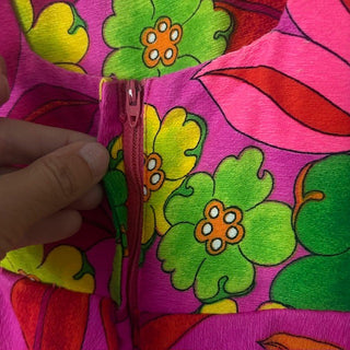 Pomare Tahiti Honololulu Vtg Floral Dress MTS|81456