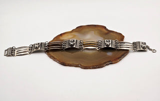 Mexican silver faces bracelet RSV|132405