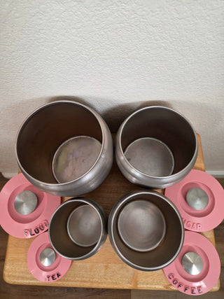 1950's Kromex Pink Spun Aluminum Canister Set, RCD|124644