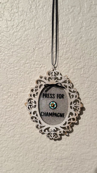 Teal Press for Champagne Christmas Tree Ornament NY RCD|130573