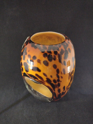 Vintage Art Glass Hand Blown Leopard Motif rcd