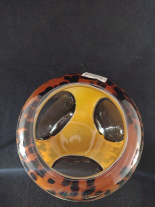 Vintage Art Glass Hand Blown Leopard Motif rcd