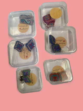 100% Silver Cross-stitch Earings|114243