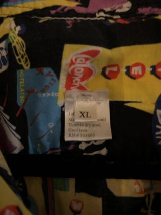 JP Mens XL 100% Cotton Classic Old School Las Vegas Theme Hawaiian Shirt USA Made Unbranded