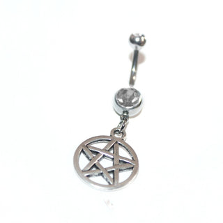 Silver Pentagram Belly Ring|53688