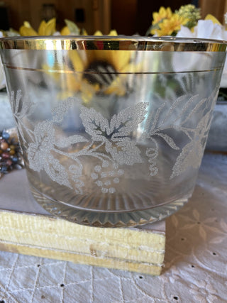Etched Gold Rimmed Glass Bowl - RCD