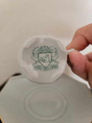 Royal Crest Gray/gold Demitasse Tea Cup Set RCD