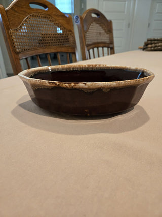 Vtg McCoy Brown Drip Oval Serving Dish RCD