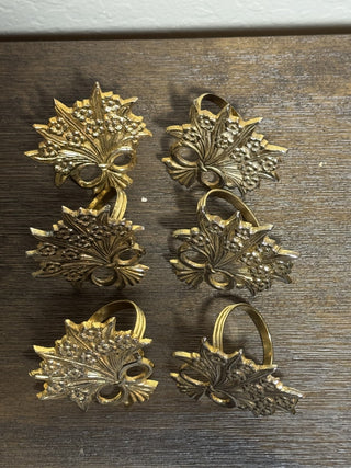 Set of 6 Vtg Floral Napkin Rings RCD|80059