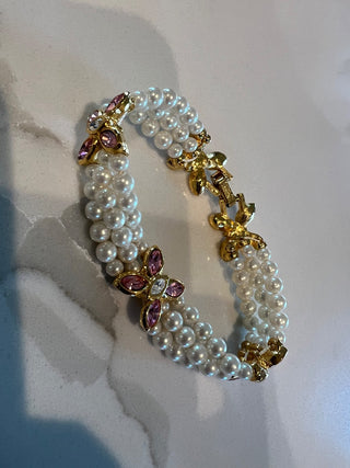 Napier Vtg. Pearl Butterfly Bracelet MTS|154035