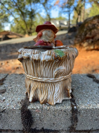 vintage ceramic scarecrow planter