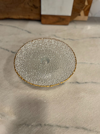 VTG GLASS PEDESTAL CAKE STAND 8"|113117