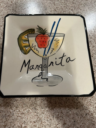Square ceramic margarita plate