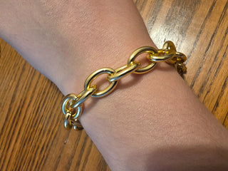Gold Tone Chain Bracelet Chunky|87897
