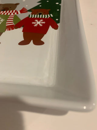 Crate&Barrel 12x12 holiday bears serving dish (each)|139449