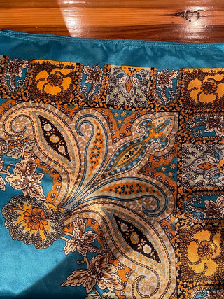 Satin Teal/Brown Paisley Scarf MTS|79950