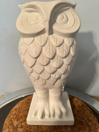Owl White Ceramic Vase MTS