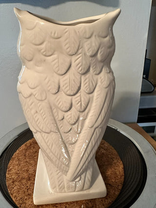 Owl White Ceramic Vase MTS