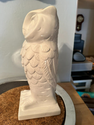 Owl White Ceramic Vase MTS