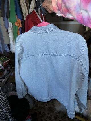 Kathy Daniels large rhinestone, jean jacket|49835