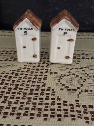 Vintage Outhouse Salt and Pepper Shaker Pair - RCD