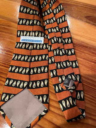 Perry Ellis Rust/Paisley Silk Tie -MTS|113760