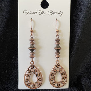antiqued copper drop earrings RSV