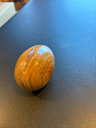 Alablaster Stone Egg Marble design brown 3" RCD|118452