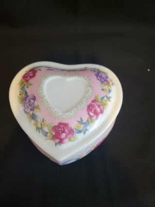 Porcelain Heart Shaped Trinket Music Box RCD|163145