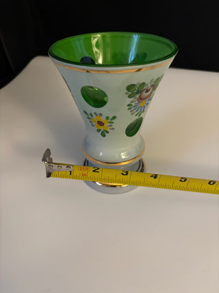 Bohemian White Case cut to green glass