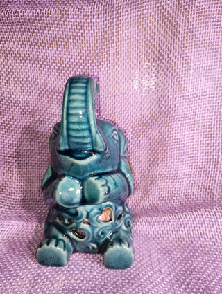 Teal ceramic elephant