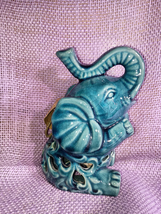 Teal ceramic elephant