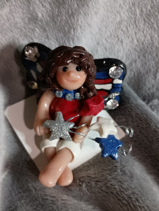 Red, ♥️, white and blue 💙 fairy